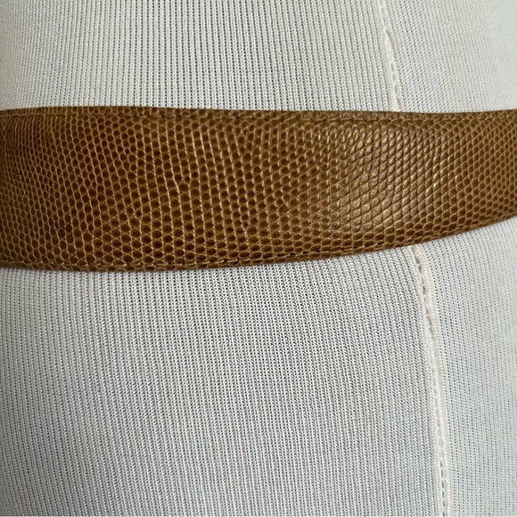 Vintage 70s / 80s Echo Taupe Tan Genuine Lizard Adjustable Cinch Belt main image 12